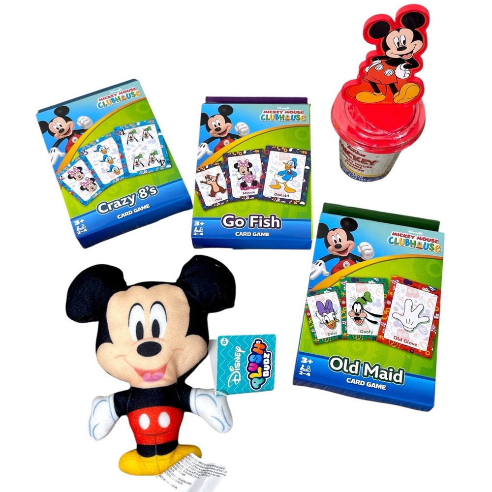 Disney Mickey Mouse Card Game Set with Plush